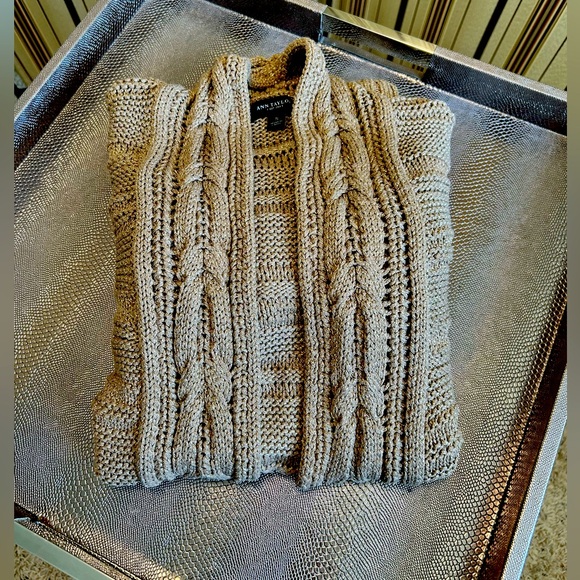 Ann Taylor Sweaters - Metallic cable knit cardigan